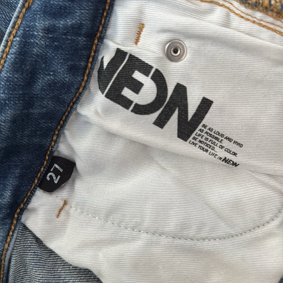 Neon Denim Brand N. D. B. Henley Straight Jeans 27 sold at Free People 5 - Picture 5 of 9